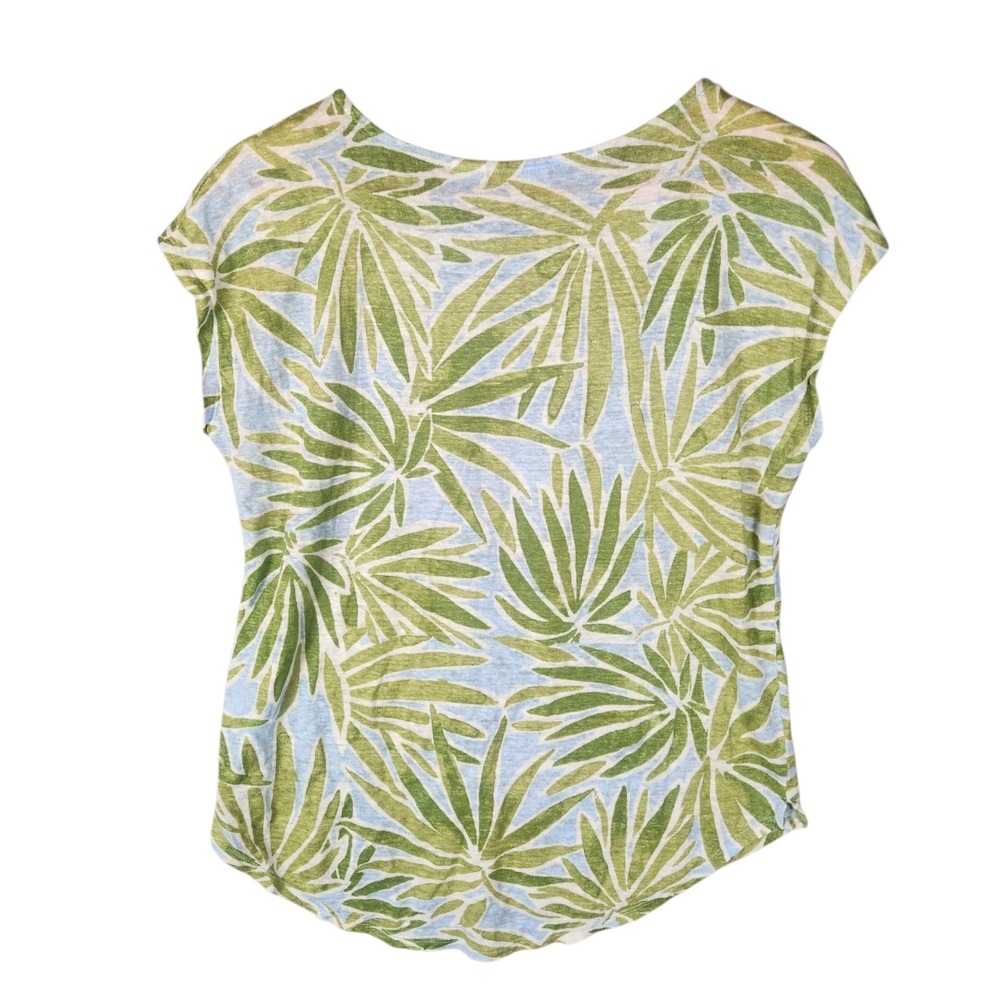 Rachel Zoe Lot Of 3 100% Linen Tropical Leaf Print Tops Size M-L Multicolor - Picture 3 of 16